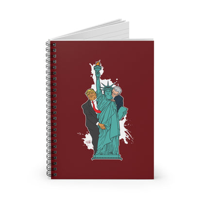 Trump Biden Statue Of Liberty - Menage A Trois - Spiral Notebook