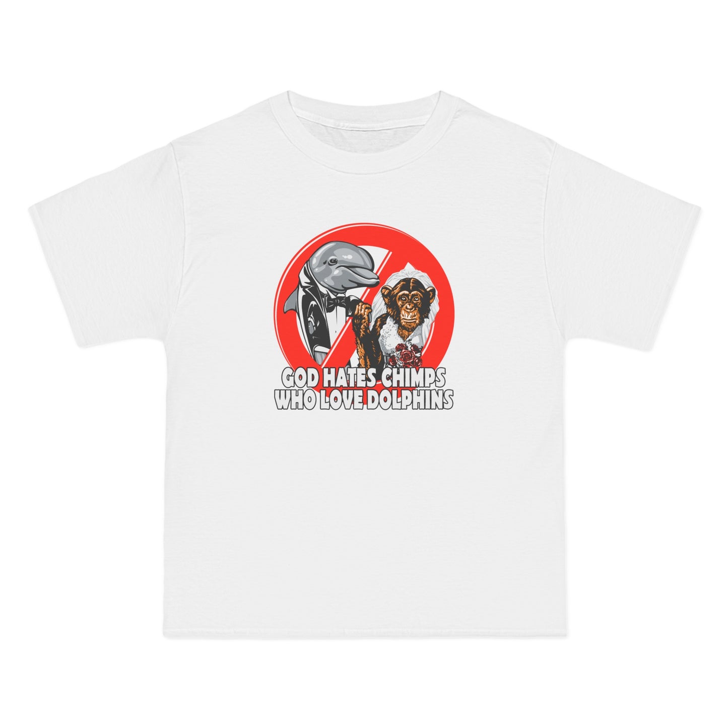 God Hates Chimps Who Love Dolphins - Men's Heavyweight T-Shirt