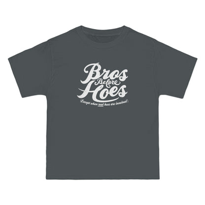 Bros Before Hoes (Except When Real Hoes Are Involved) - Men's Heavyweight T-Shirt