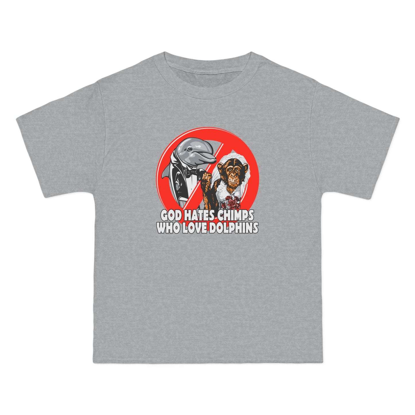 God Hates Chimps Who Love Dolphins - Men's Heavyweight T-Shirt