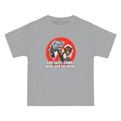 God Hates Chimps Who Love Dolphins - Men's Heavyweight T-Shirt