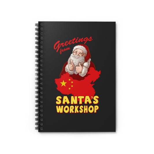 Greetings From Santa's Workshop (China) - Spiral Notebook