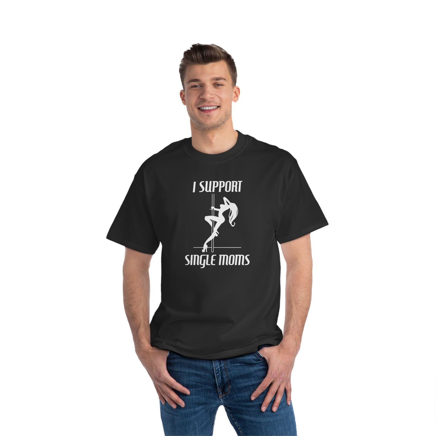 I Support Single Moms - Men's Heavyweight T-Shirt