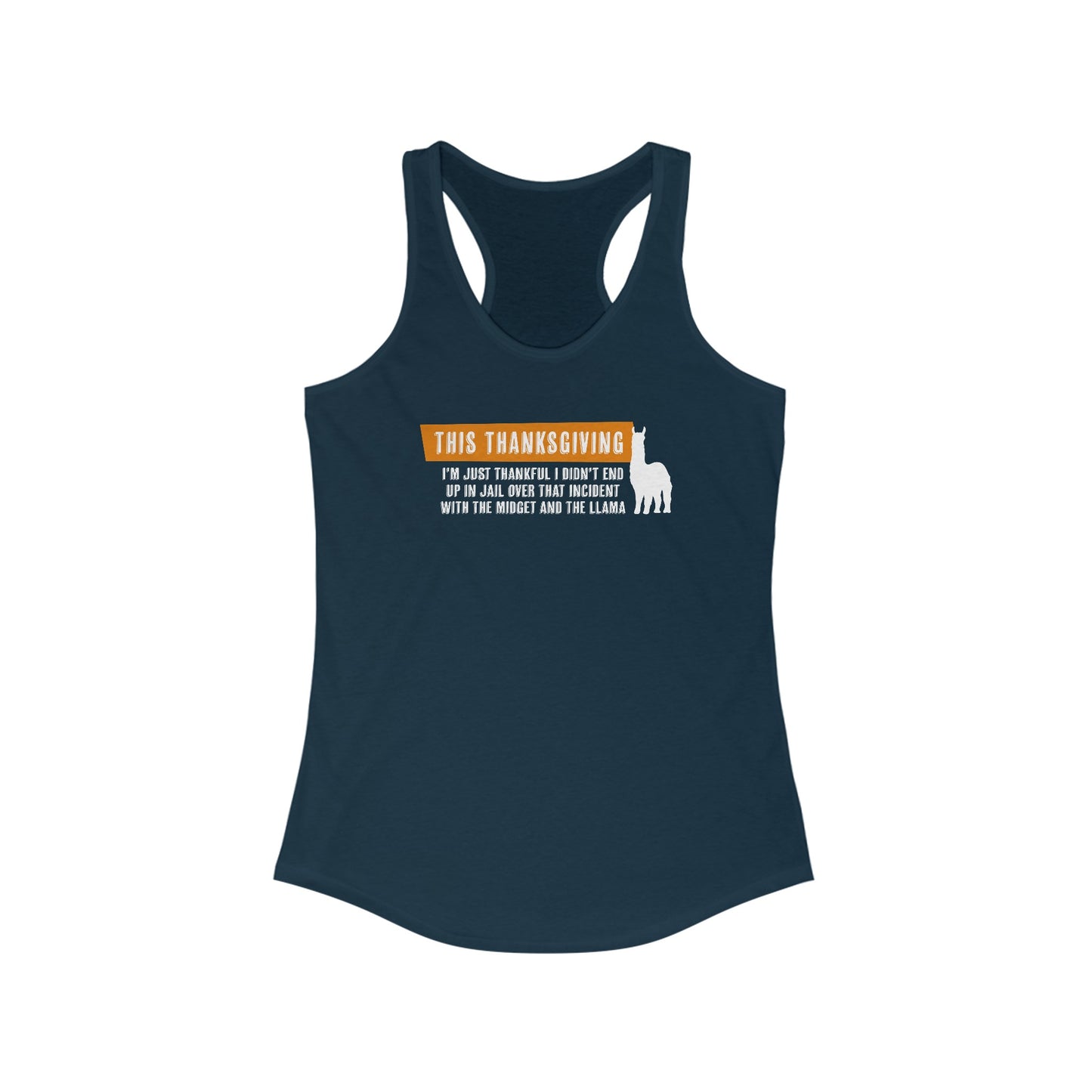 Thanksgiving Llama - Women’s Racerback Tank