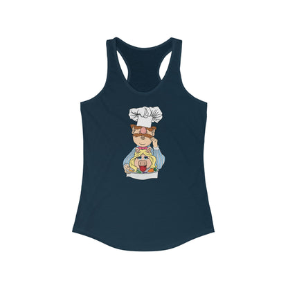 Chef's Special (Swedish Chef Serving Up Miss Piggy On A Platter) - Women's Racerback Tank