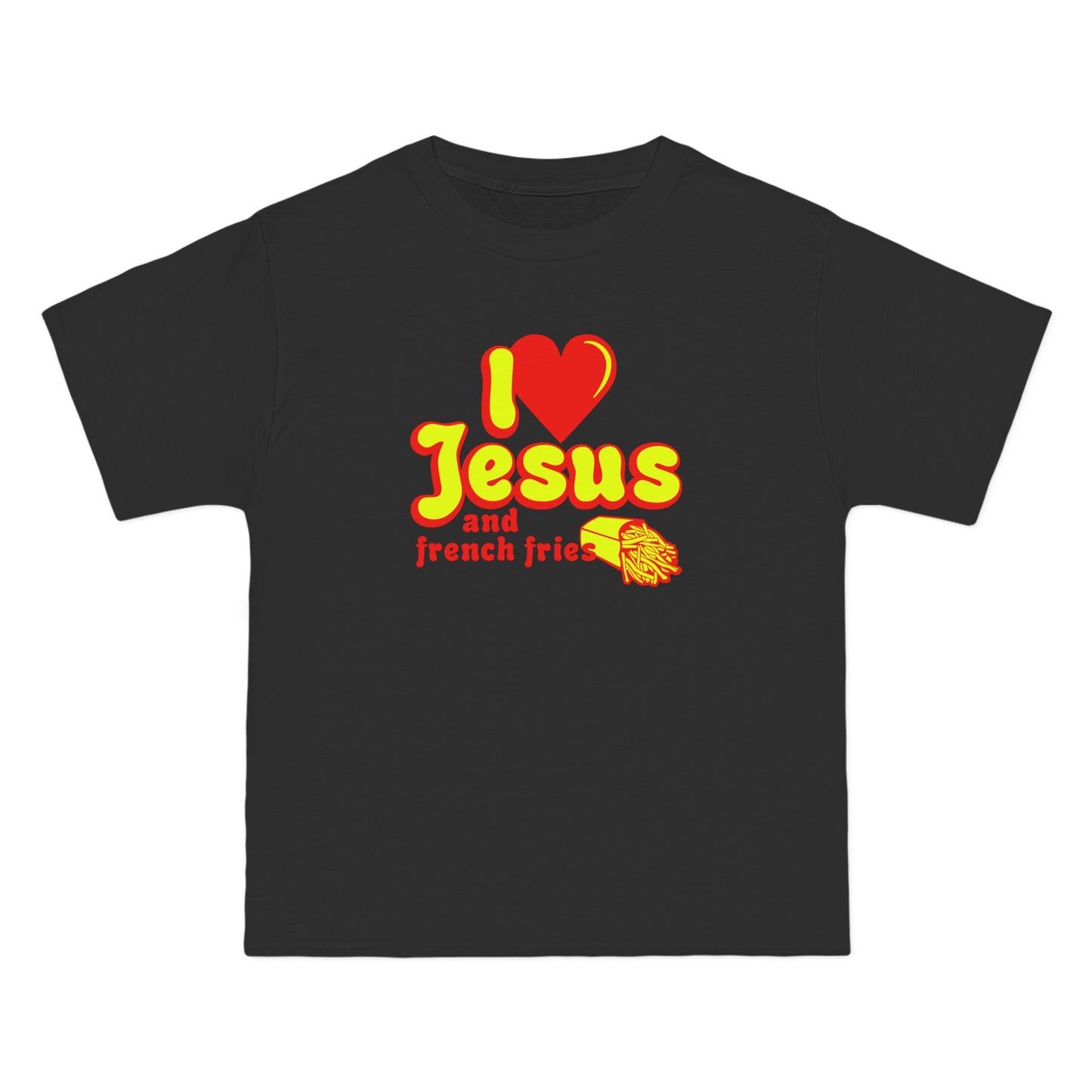 I Heart Jesus (And French Fries) - Men's Heavyweight T-Shirt