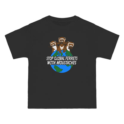 Stop Global Ferrets With Moustaches - Men's Heavyweight T-Shirt