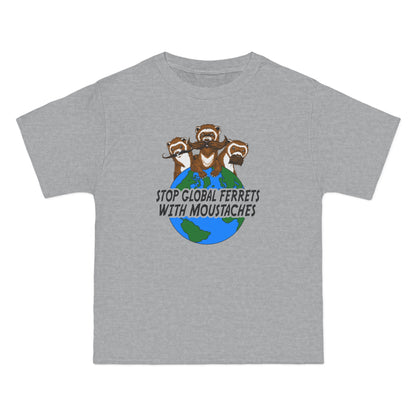 Stop Global Ferrets With Moustaches - Men's Heavyweight T-Shirt