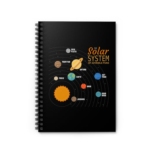 The Solar System Of Juvenile Puns - Spiral Notebook