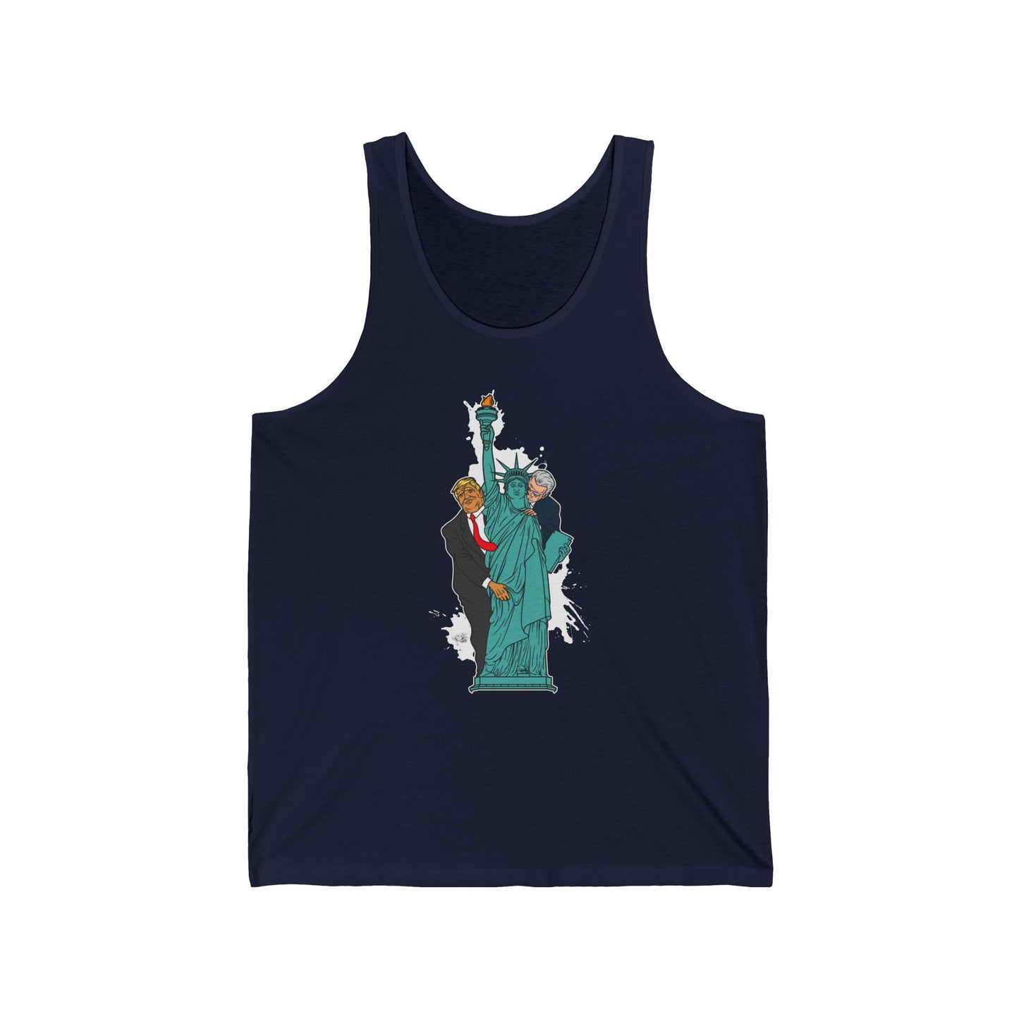 Trump Biden Statue Of Liberty - Menage A Trois  - Unisex Tank