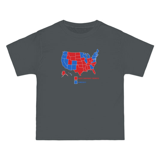 Democrats (Blue States) - Racist Conspiracy Theorists (Red States) - Men's Heavyweight T-Shirt