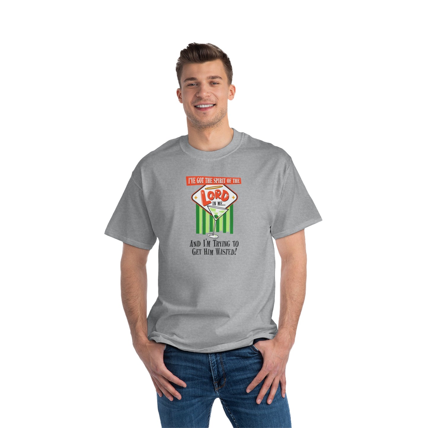 I've Got The Spirit Of The Lord In Me - And I'm Trying To Get Him Wasted - Men's Heavyweight T-Shirt