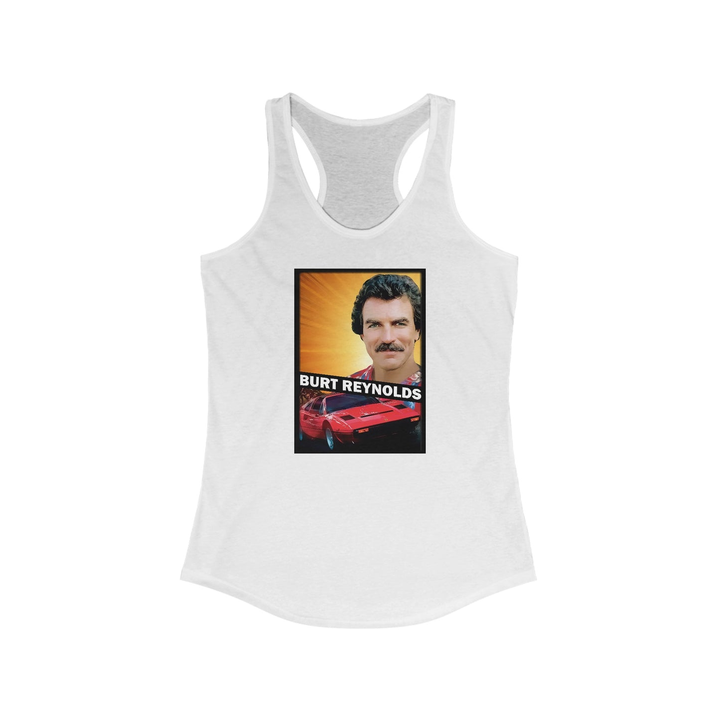 Burt Reynolds (Tom Selleck) - Women's Racerback Tank