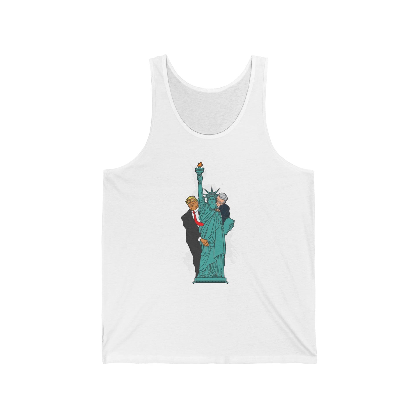 Trump Biden Statue Of Liberty - Menage A Trois  - Unisex Tank