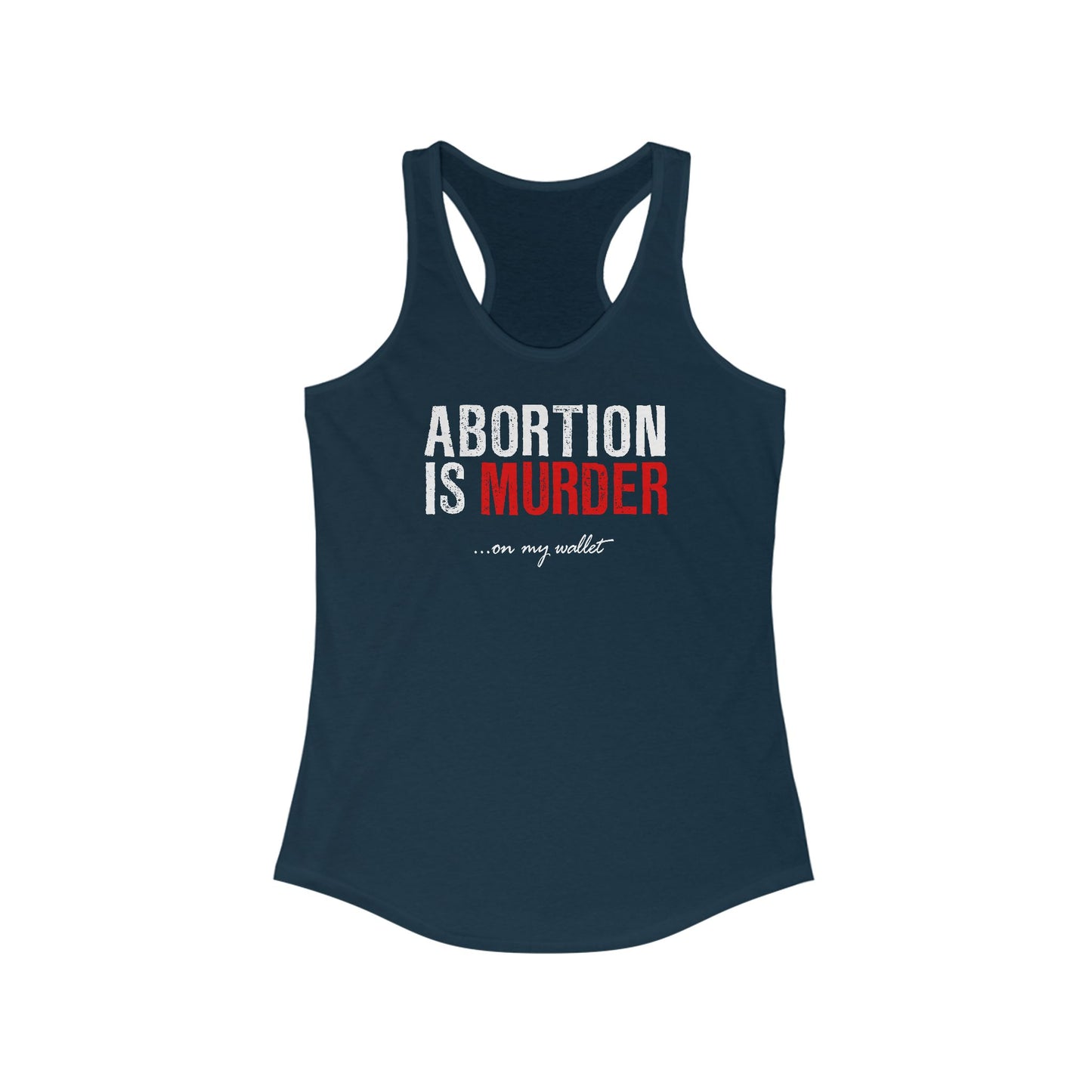 Abortion Is Murder... On My Wallet  - Women’s Racerback Tank