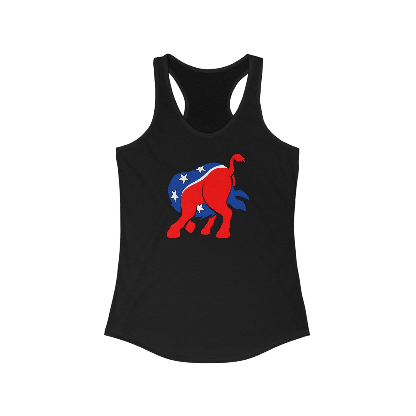 Democratic Donkey (Head Up Its Ass) - Women's Racerback Tank