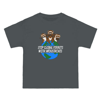 Stop Global Ferrets With Moustaches - Men's Heavyweight T-Shirt