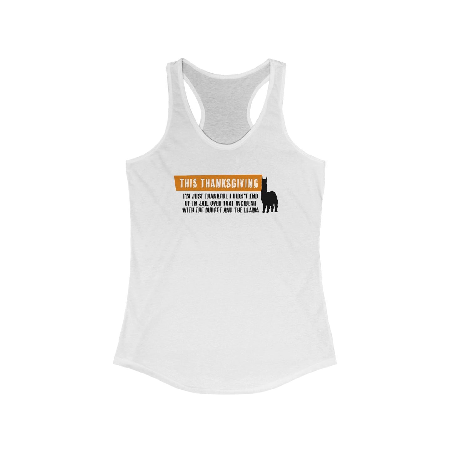 Thanksgiving Llama - Women’s Racerback Tank