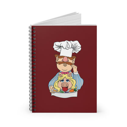 Chef's Special (Swedish Chef Serving Up Miss Piggy On A Platter) - Spiral Notebook