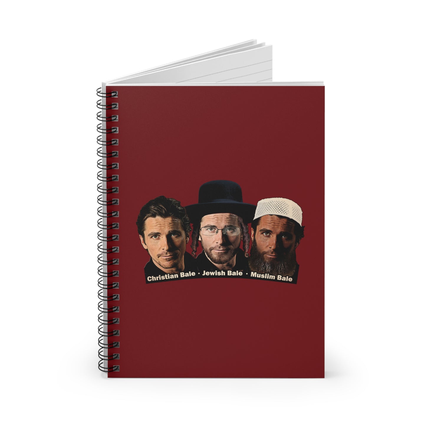 Christian Bale - Jewish Bale - Muslim Bale  - Spiral Notebook