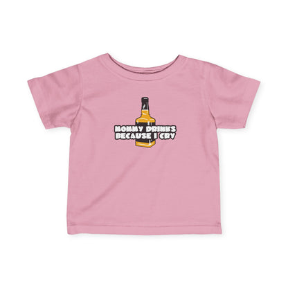 Mommy Drinks Because I Cry - Baby T-Shirt