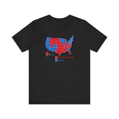 Democrats (Blue States) - Racist Conspiracy Theorists (Red States) - Men's T-Shirt