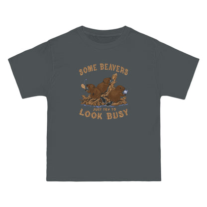 Some Beavers Just Try To Look Busy - Men's Heavyweight T-Shirt