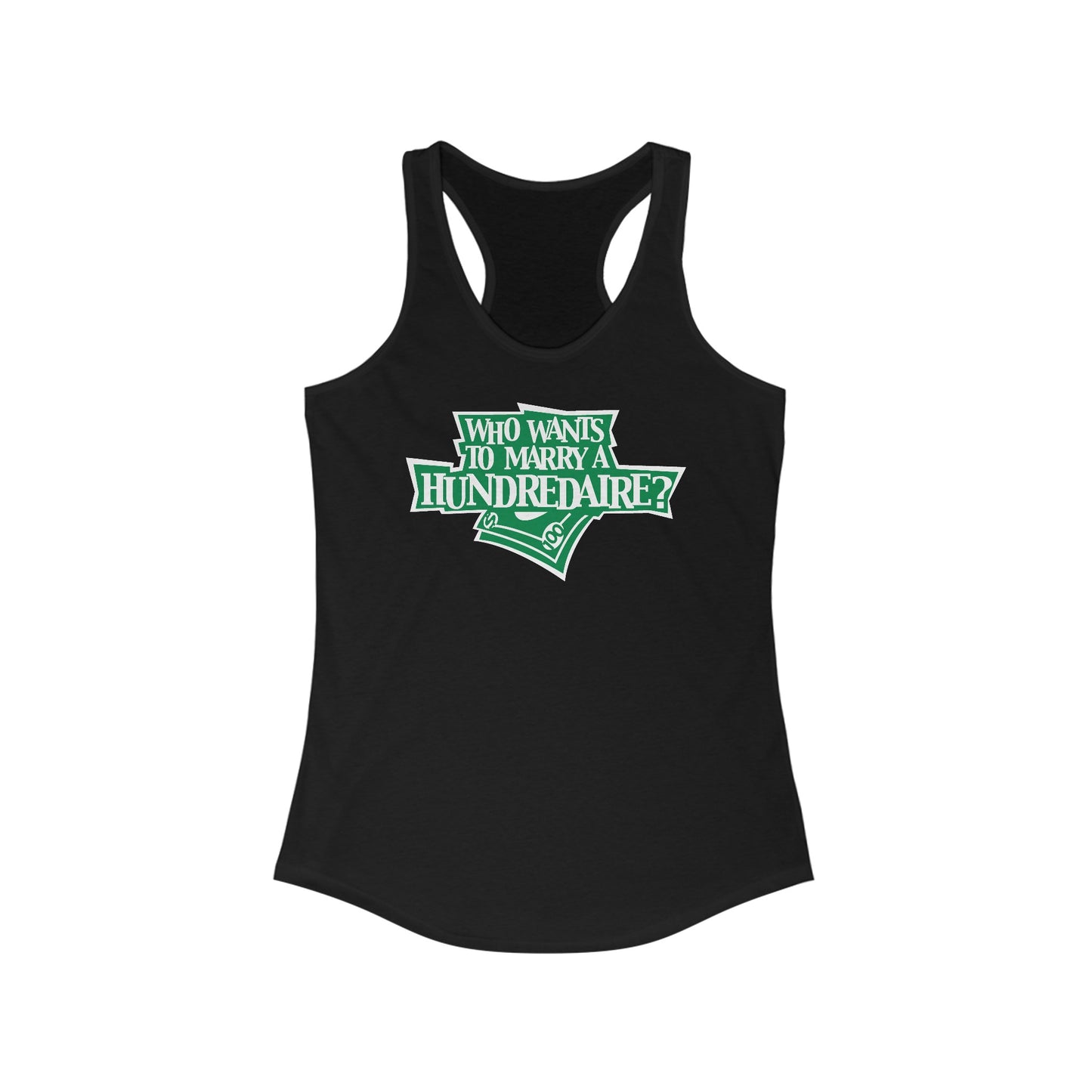 Who Wants To Marry A Hundredaire?  -  Women’s Racerback Tank