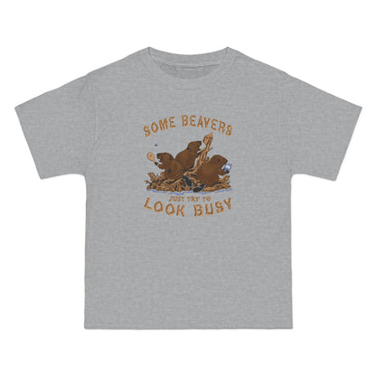 Some Beavers Just Try To Look Busy - Men's Heavyweight T-Shirt