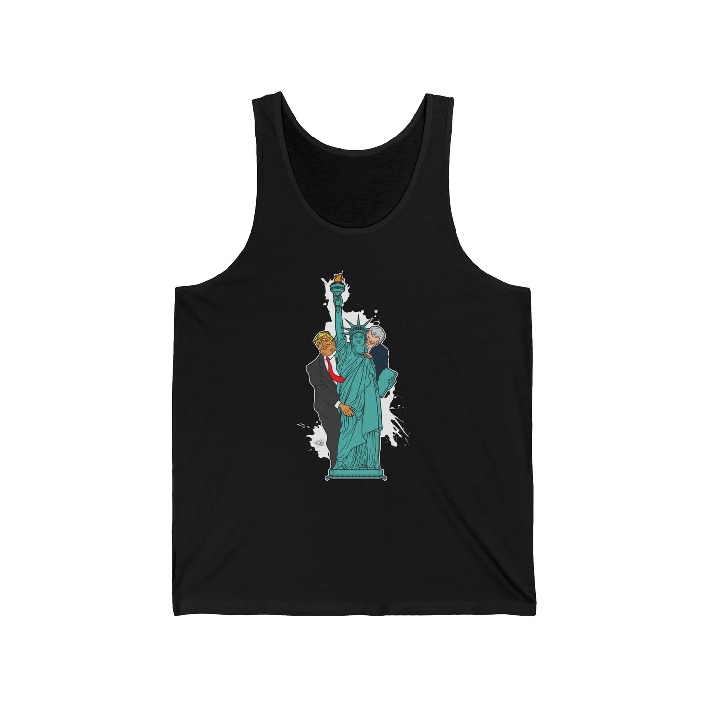 Trump Biden Statue Of Liberty - Menage A Trois  - Unisex Tank