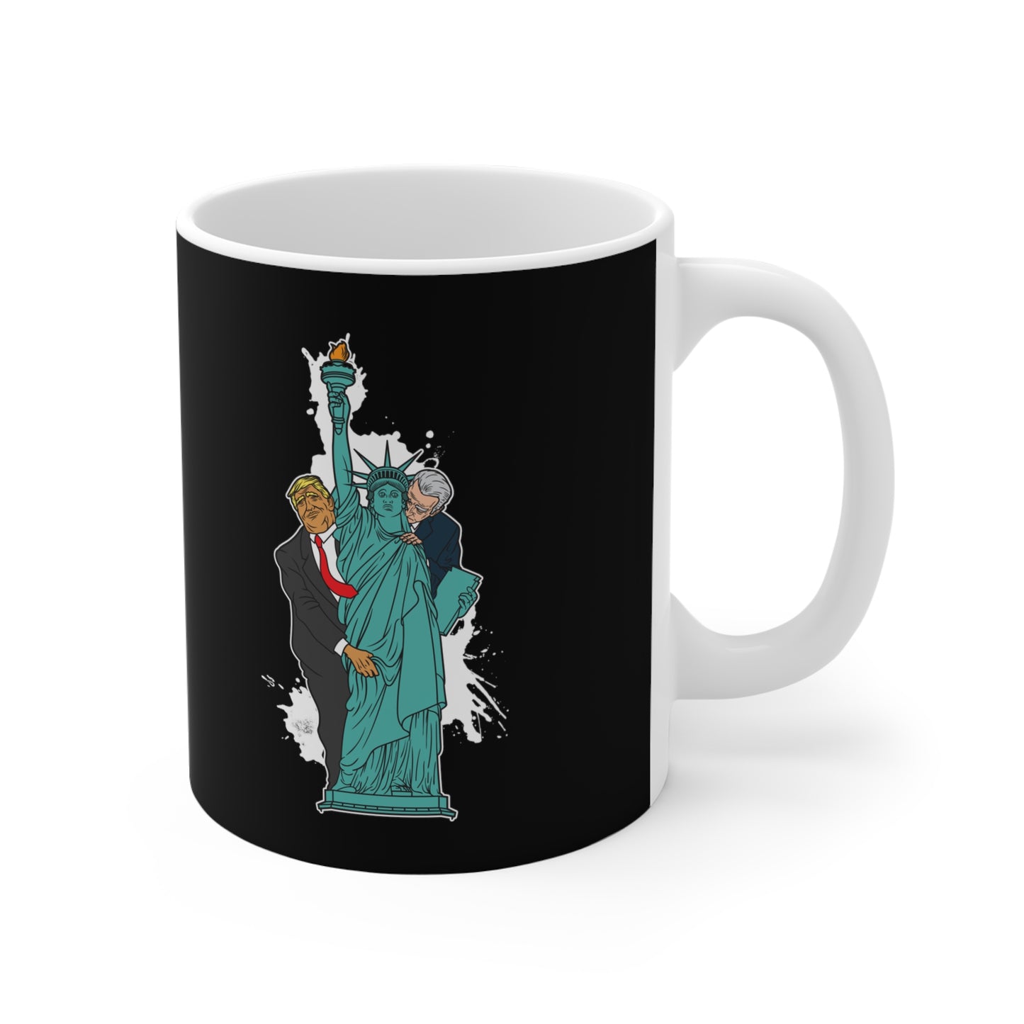 Trump Biden Statue Of Liberty - Menage A Trois - Mug