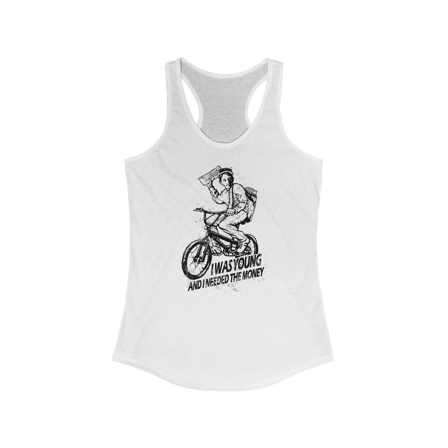 I Was Young And I Needed The Money (Paper Route)  - Women’s Racerback Tank