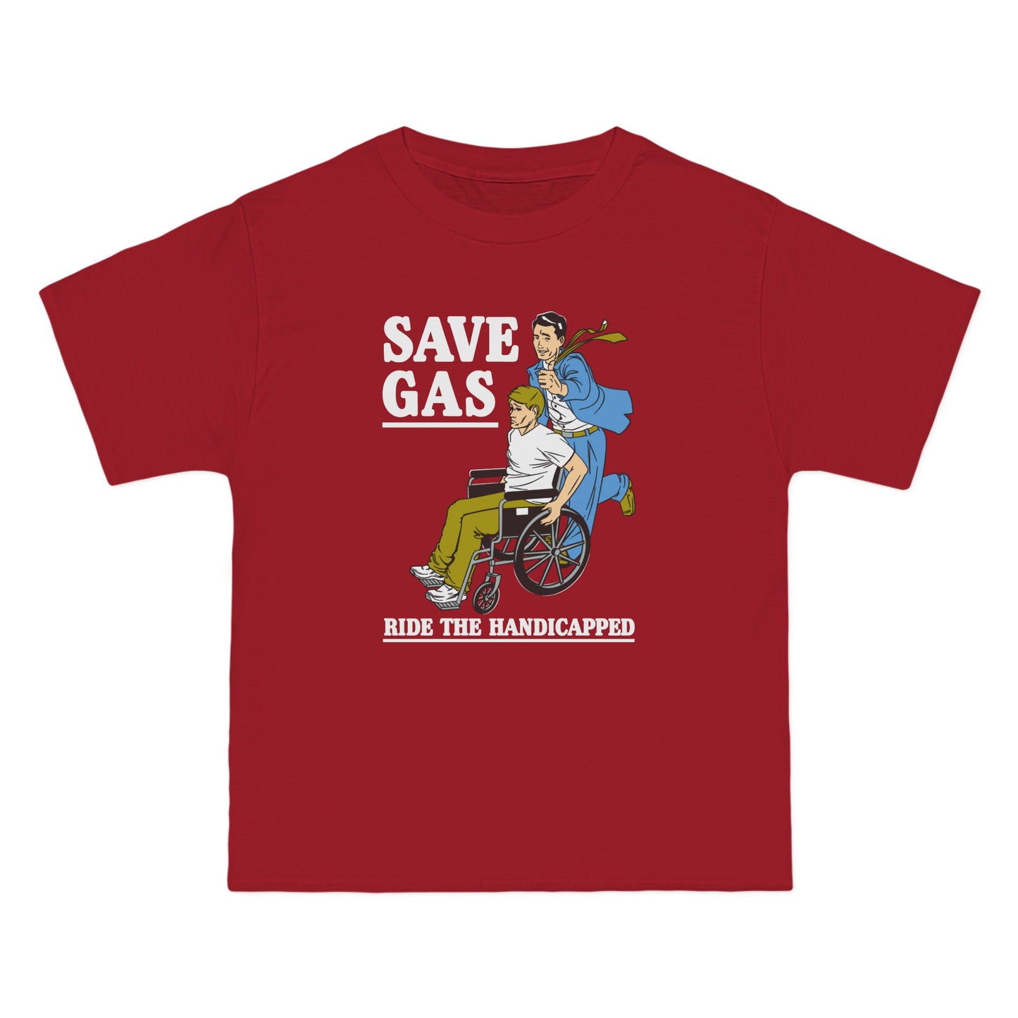 Save Gas - Ride The Handicapped - Men's Heavyweight T-Shirt