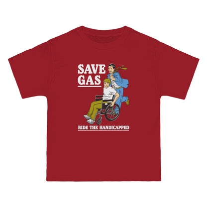 Save Gas - Ride The Handicapped - Men's Heavyweight T-Shirt