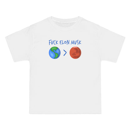 Fuck Elon Musk - Earth > Mars  - Men's Heavyweight T-Shirt