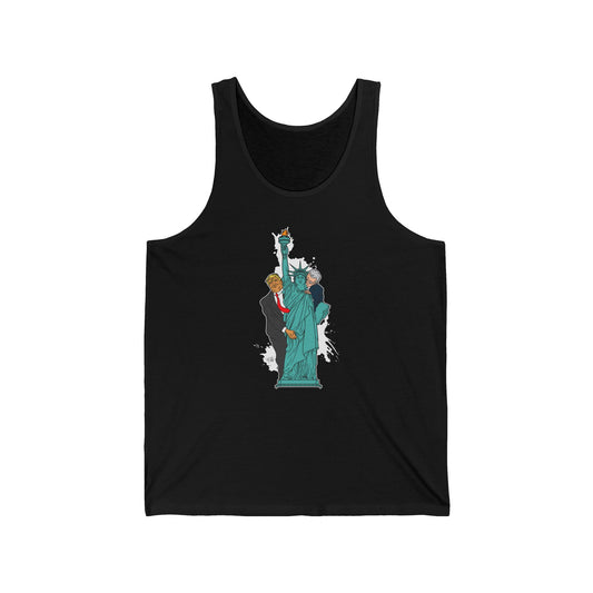 Trump Biden Statue Of Liberty - Menage A Trois  - Unisex Tank