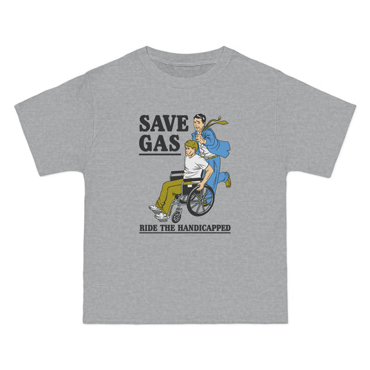 Save Gas - Ride The Handicapped - Men's Heavyweight T-Shirt