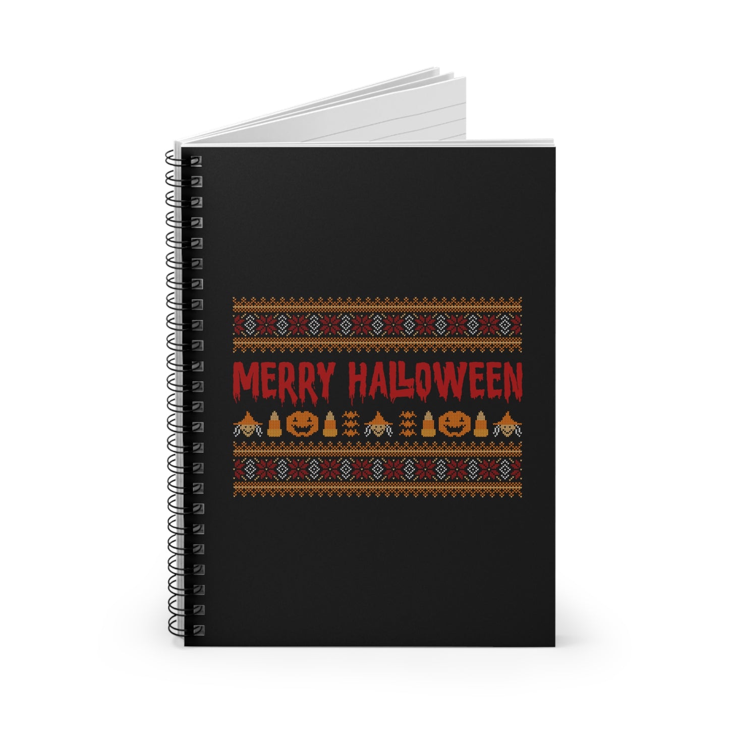 Ugly Halloween Sweater - Spiral Notebook