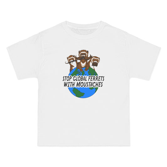 Stop Global Ferrets With Moustaches - Men's Heavyweight T-Shirt