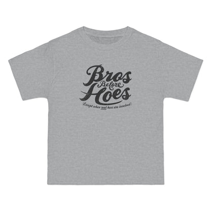 Bros Before Hoes (Except When Real Hoes Are Involved) - Men's Heavyweight T-Shirt