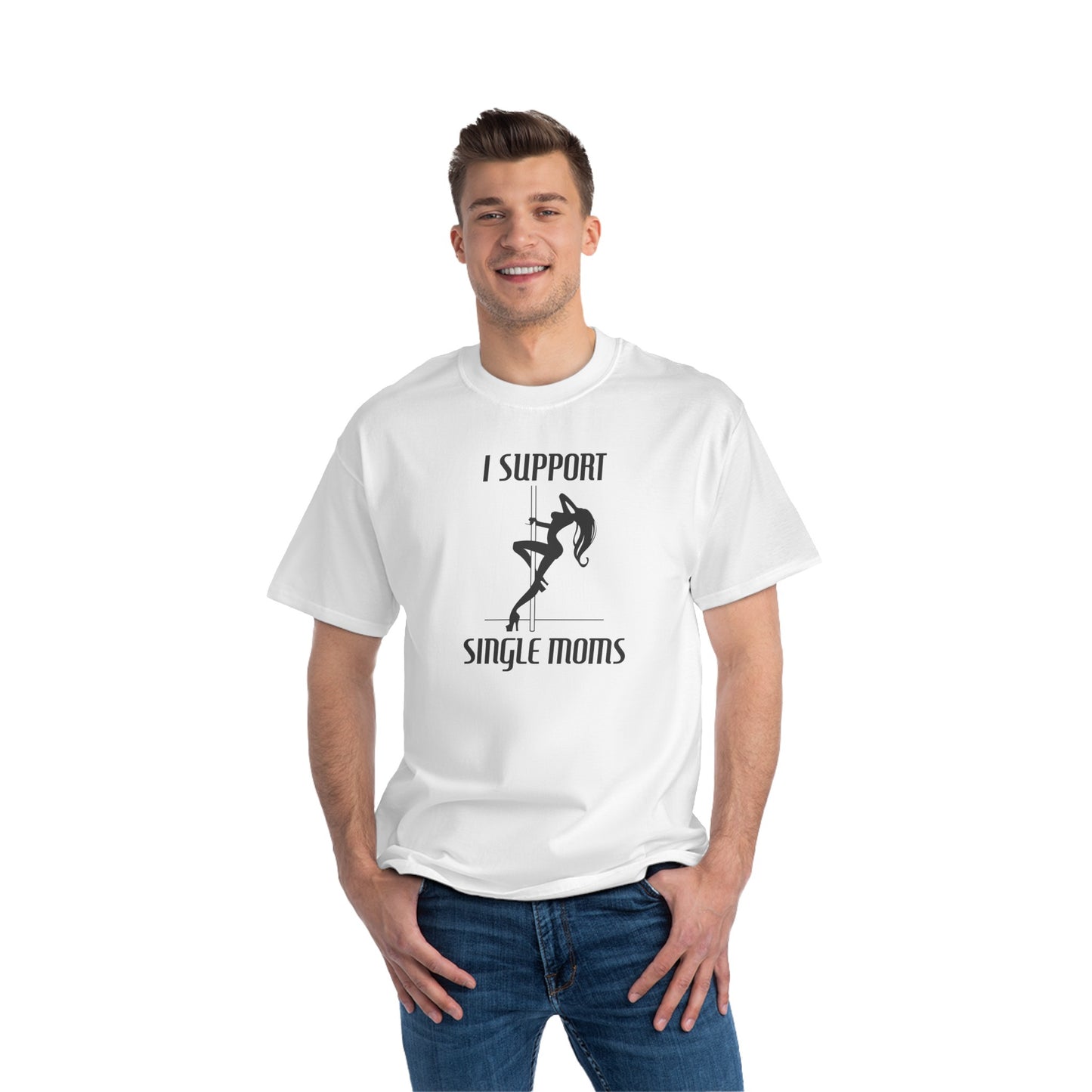 I Support Single Moms - Men's Heavyweight T-Shirt