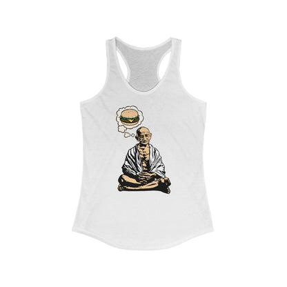 Gandhi Cheeseburger - Women's Racerback Tank