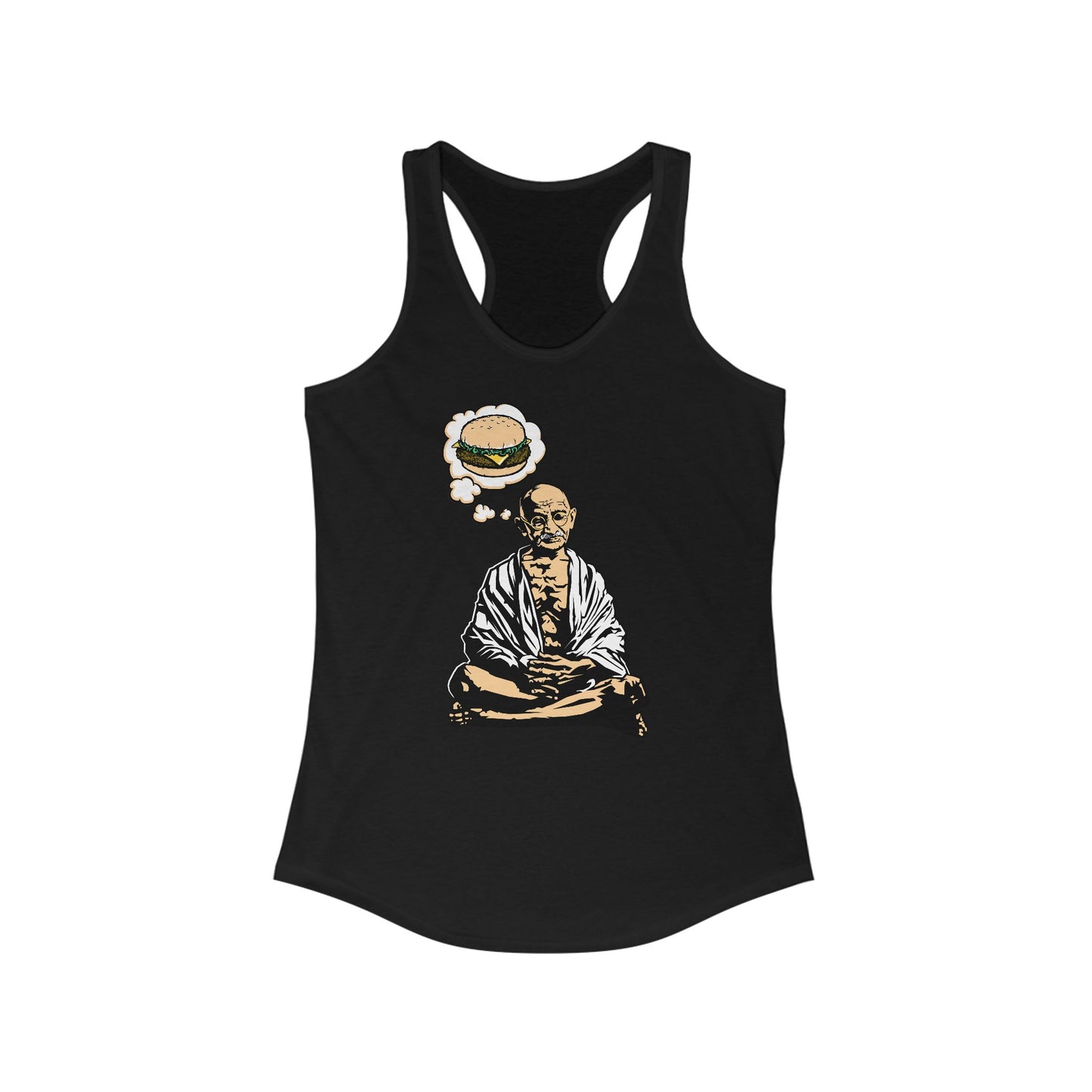 Gandhi Cheeseburger - Women's Racerback Tank