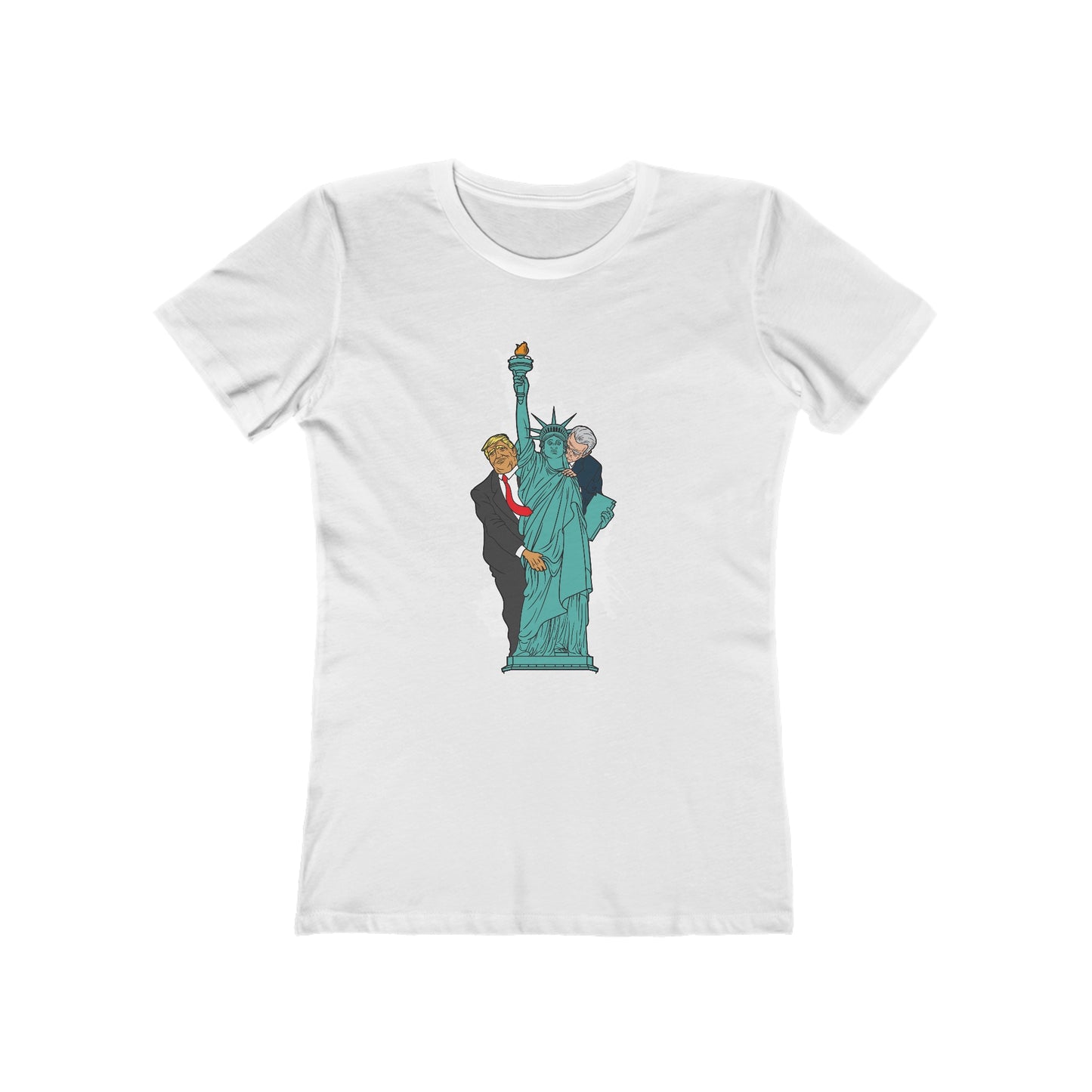 Trump Biden Statue Of Liberty - Menage A Trois  - Women’s T-Shirt