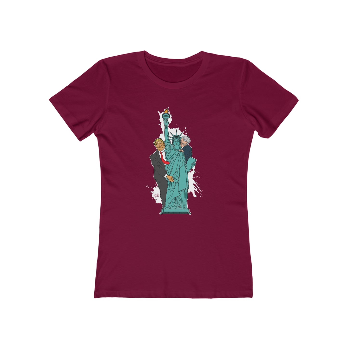 Trump Biden Statue Of Liberty - Menage A Trois  - Women’s T-Shirt