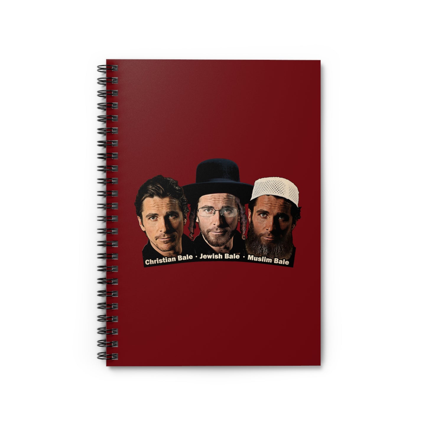 Christian Bale - Jewish Bale - Muslim Bale  - Spiral Notebook