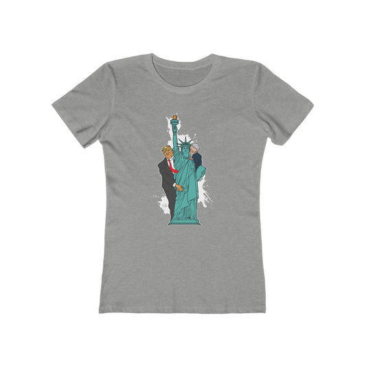 Trump Biden Statue Of Liberty - Menage A Trois  - Women’s T-Shirt