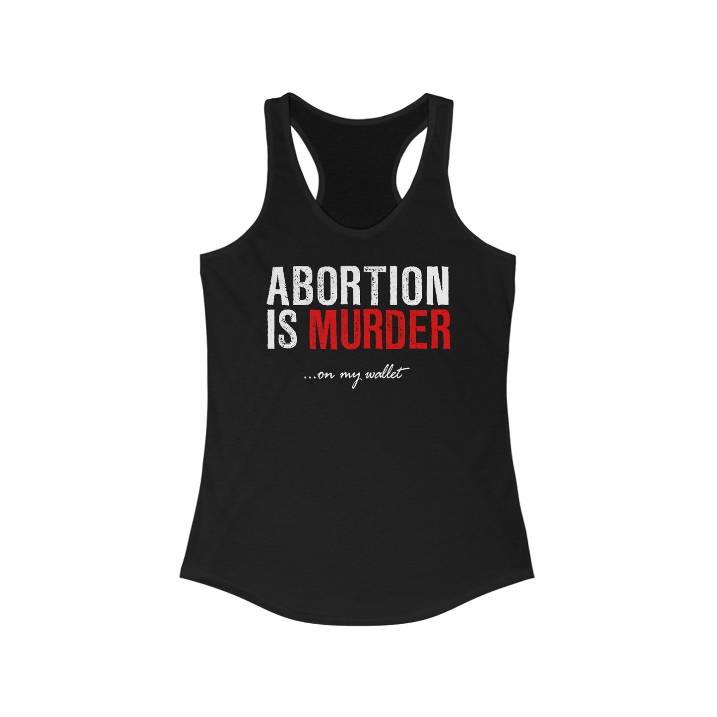 Abortion Is Murder... On My Wallet  - Women’s Racerback Tank