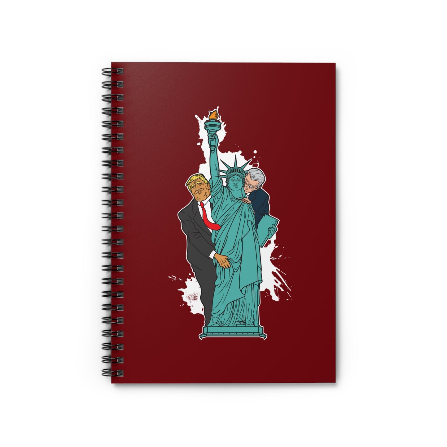 Trump Biden Statue Of Liberty - Menage A Trois - Spiral Notebook