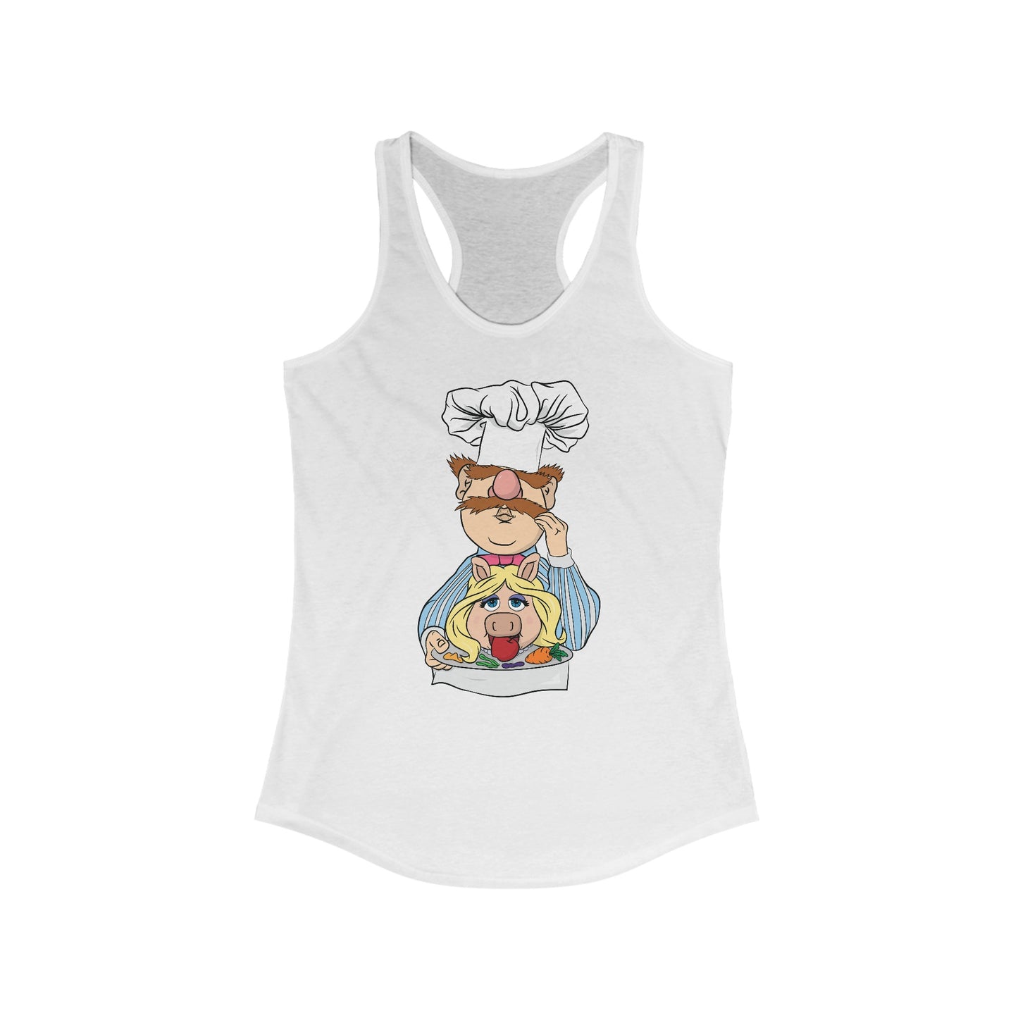 Chef's Special (Swedish Chef Serving Up Miss Piggy On A Platter) - Women's Racerback Tank